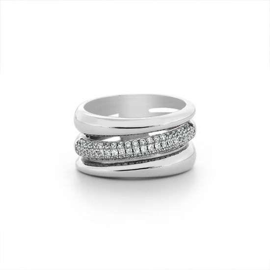 Gatsby Zircon Silver Ring 