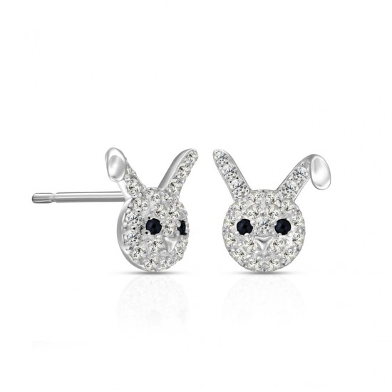 Rabbit Zircon Silver Earrings Rabbit Zircon Silver Earrings