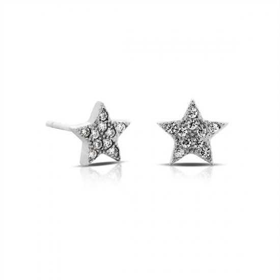 Star Zircon Silver Earrings