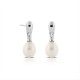 Mia Pearl Crystal Silver Earrings