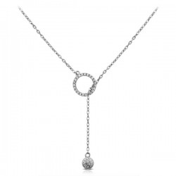 Balance Zircon Short Silver Necklace Balance Zircon Short Silver Necklace