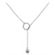 Balance Zircon Short Silver Necklace