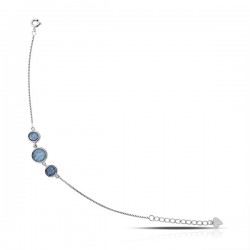 Three Opals Silver Bracelet