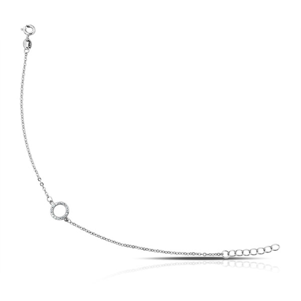 LSPU17 Circle Zircon Silver Bracelet