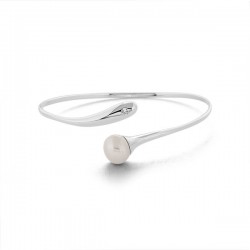 Simply Pearl Zircon Silver Bangle  Simply Pearl Zircon Silver Bangle