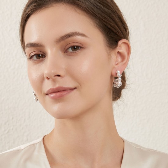 Anting Perak Mutiara Twisted