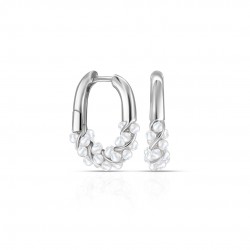 Woven Pearl Silver Earrings
