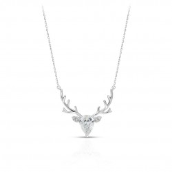 Reindeer Zircon Silver Necklace Reindeer Zircon Silver Necklace