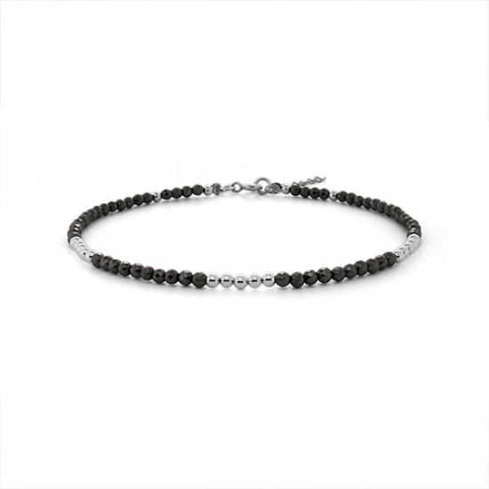 Hematite Silver Anklet