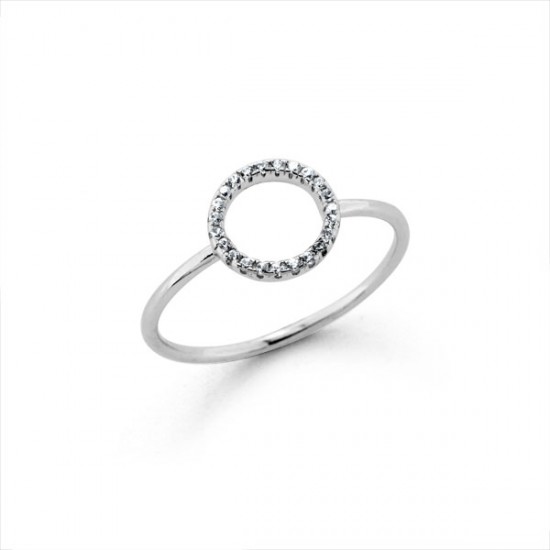 Cincin Perak Zirkon Circle