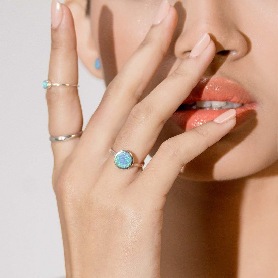 Opal Silver Ring