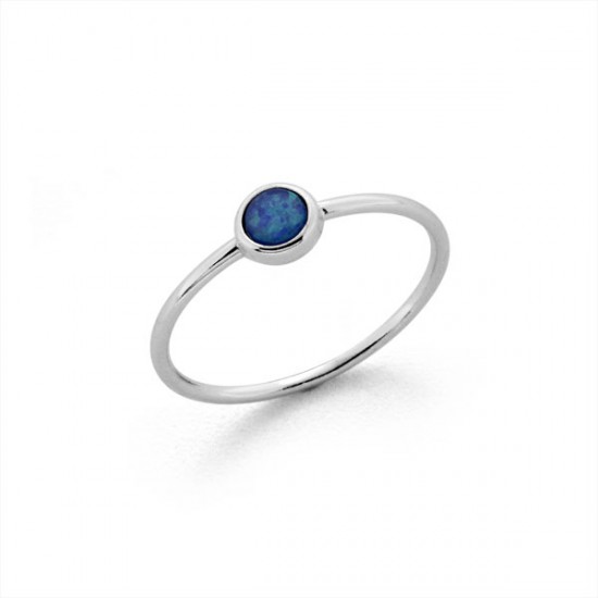 Cincin Perak Blue Opal Mini