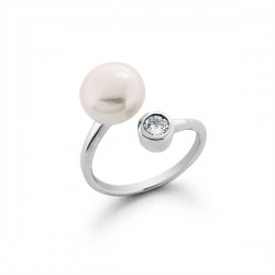 Twin Pearl Zircon Silver Ring Twin Pearl Zircon Silver Ring