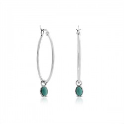Turquoise Loop Silver Earrings Turquoise Loop Silver Earrings