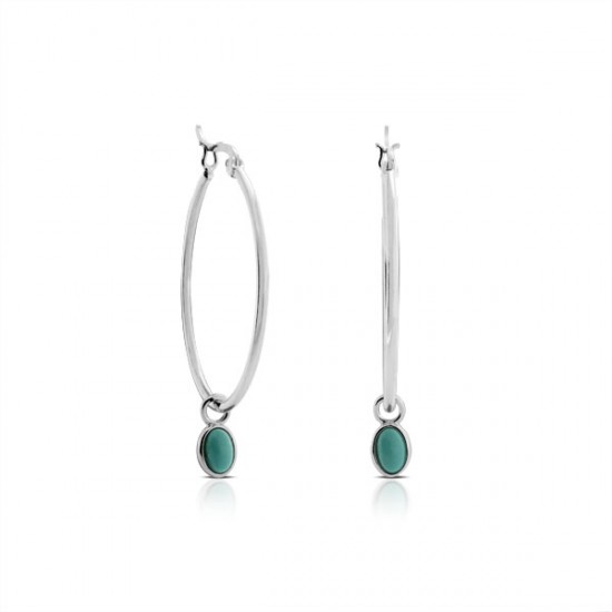 Anting Perak Turquoise Loop