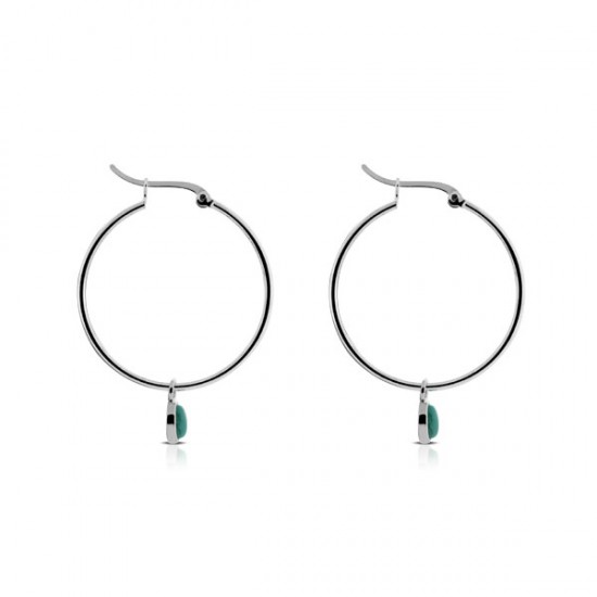 Anting Perak Turquoise Loop