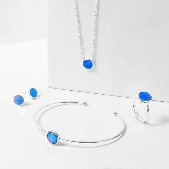 Opal Silver Earrings
