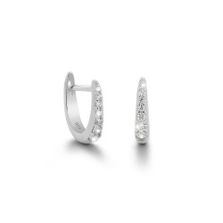 Malena Zircon Silver Hoop Earrings Malena Zircon Silver Hoop Earrings