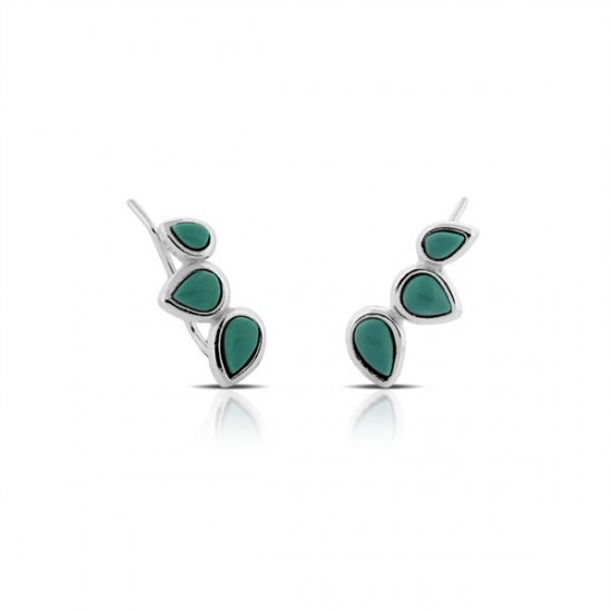 Tiga Turquoise Silver Ear Cuffs