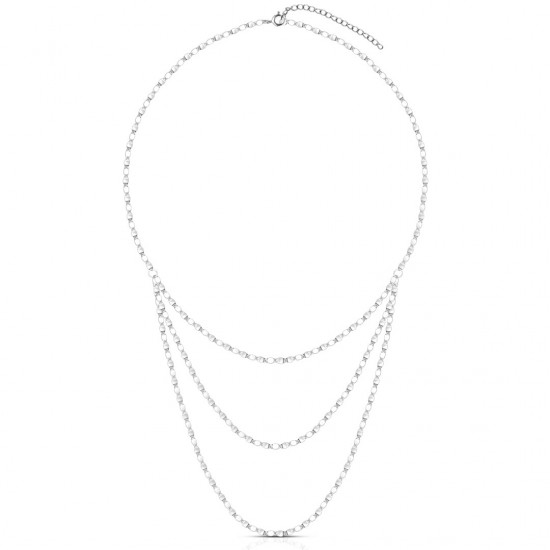 Tri Layered SIlver Necklace Tri Layered SIlver Necklace