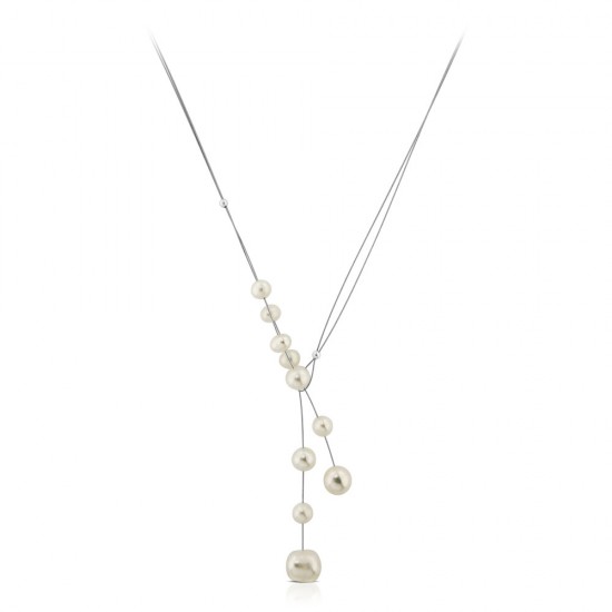 Thinking Of You Pearl Silver Necklace