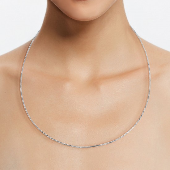 Slim Flat Chain Silver Necklace