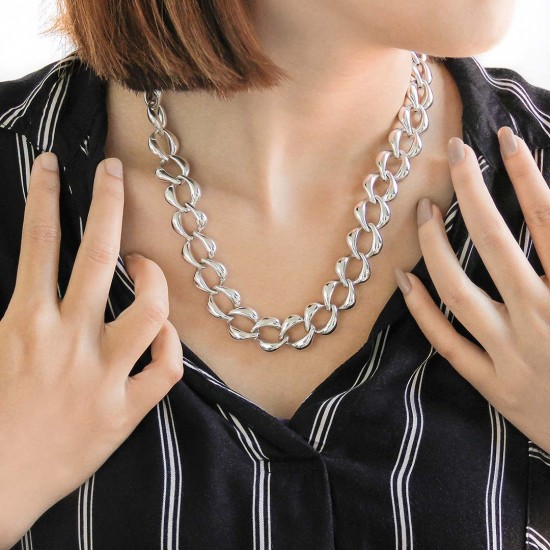 RSNE62 Tulip Silver Chain Necklace