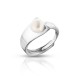 Boxy Pearl Silver Ring