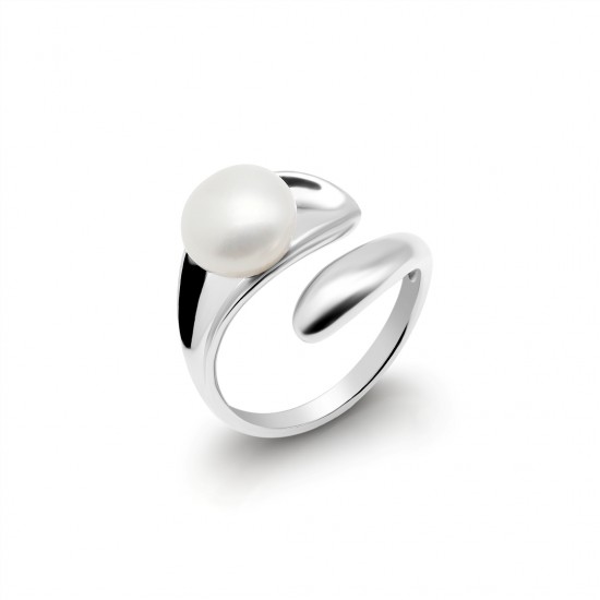 Hug Pearl Silver Ring