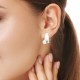 Boxy Pearl Silver Earrings