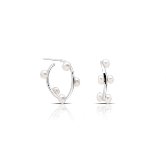 Estella Pearl Silver Earrings