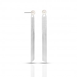 Piovera Pearl Silver Earrings