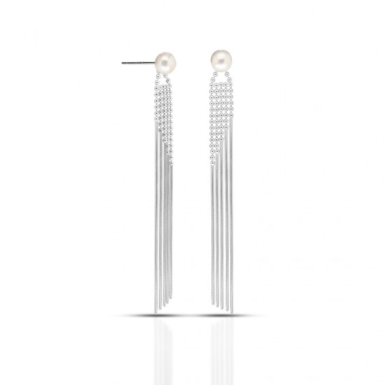 Piovera Pearl Silver Earrings