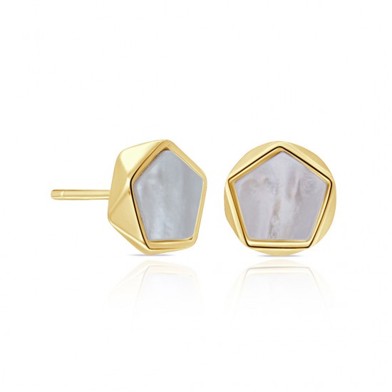 Anting Emas Mother Of Pearl Hexagon