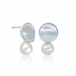 Dou Mixed Pearl Silver Earrings Dou Mixed Pearl Silver Earrings