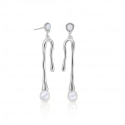 Mia Melted Pearl Silver Earrings Mia Melted Pearl Silver Earrings