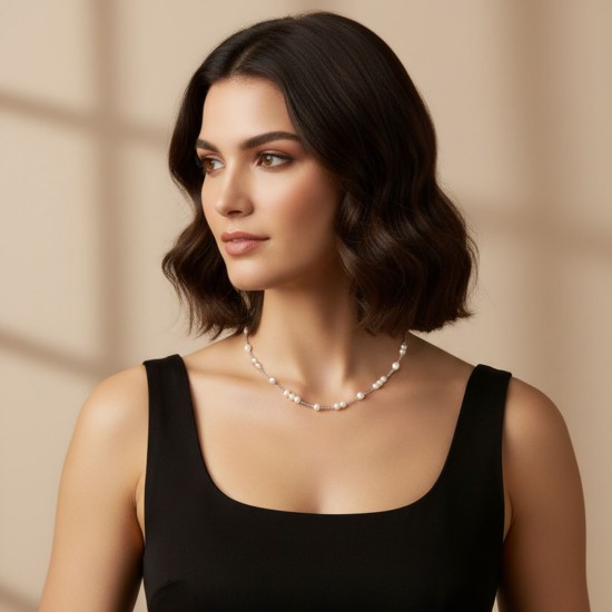 Guraisu Pearl Silver Necklace