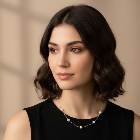 Azira Pearl Silver Necklace Azira Pearl Silver Necklace
