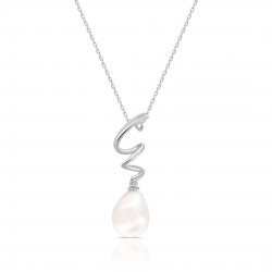Zig Zag Pearl Silver Necklace Zig Zag Pearl Silver Necklace