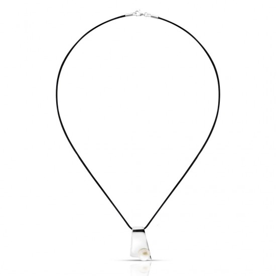 Boxy Pearl Silver Pendant