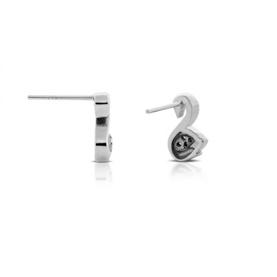 Swan Zircon Silver Earrings Swan Zircon Silver Earrings
