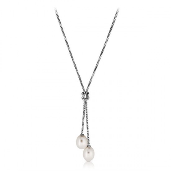 Grand Pearl Silver Necklace