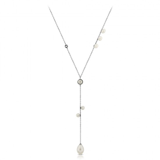 Mary Silver Pearl Necklace