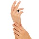 Clover Black Onyx Silver Ring