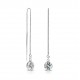 Crystal Chain Silver Earrings