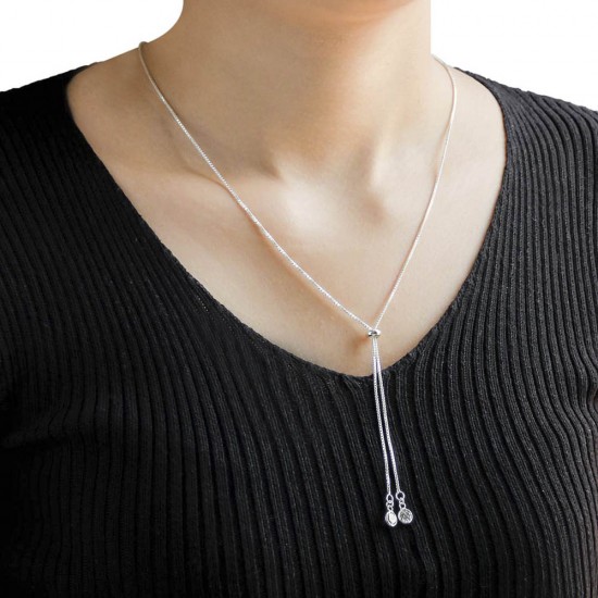 Neckline Crystal Silver Necklace