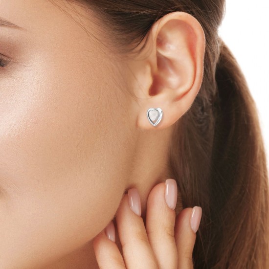 Single Love Mother Of Pearl Silver Earrings