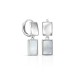 Duo Box Mother of Pearl Silver Earrings