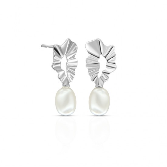 Kipas Pearl Silver Earrings
