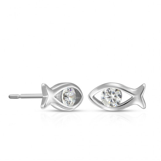 Ikan Zircon Silver Earrings Ikan Zircon Silver Earrings